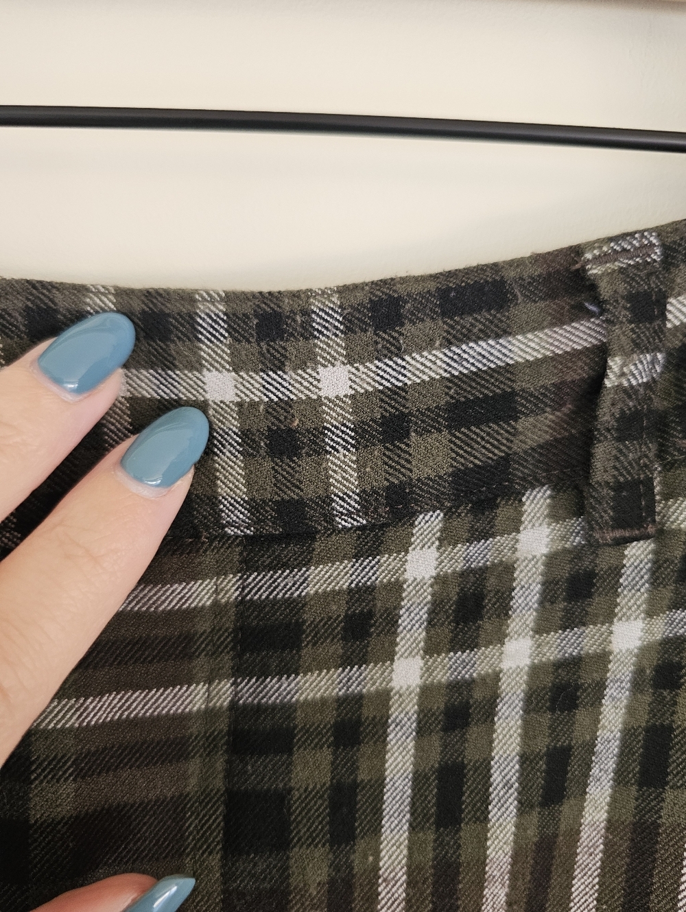 Free People Plaid Jules Pants Green Plaid Wide-Leg Trousers - Picture 10 of 14